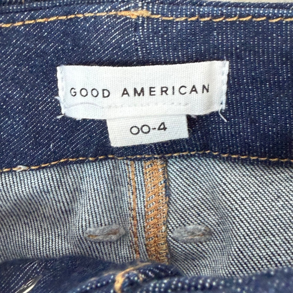 Good American NWOT Good Straight Jeans Dark Indigo Blue High Rise 00-4 GAFST226T - Picture 5 of 8